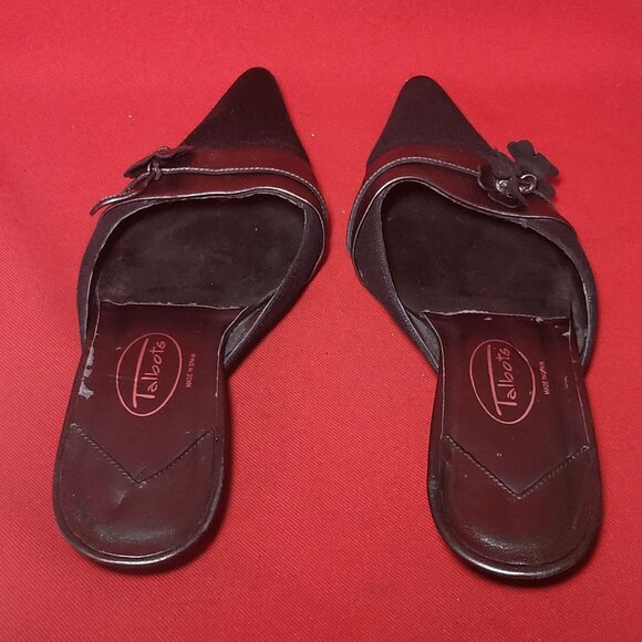Talbot Black Pumps Low Heel Mules 5 1/2 M - Picture 3 of 13